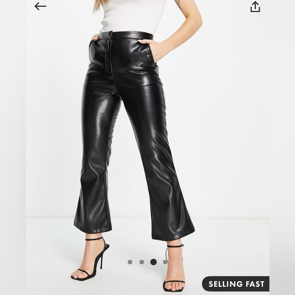 Leather kickflare pants